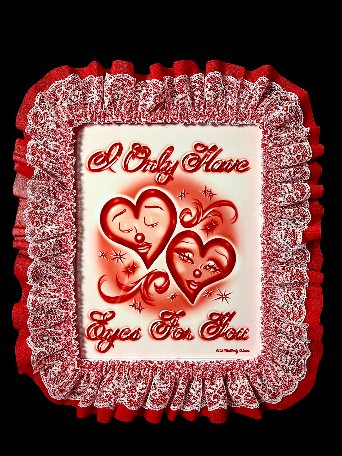 "I Only Have Eyes For You" Framed Print with Lace