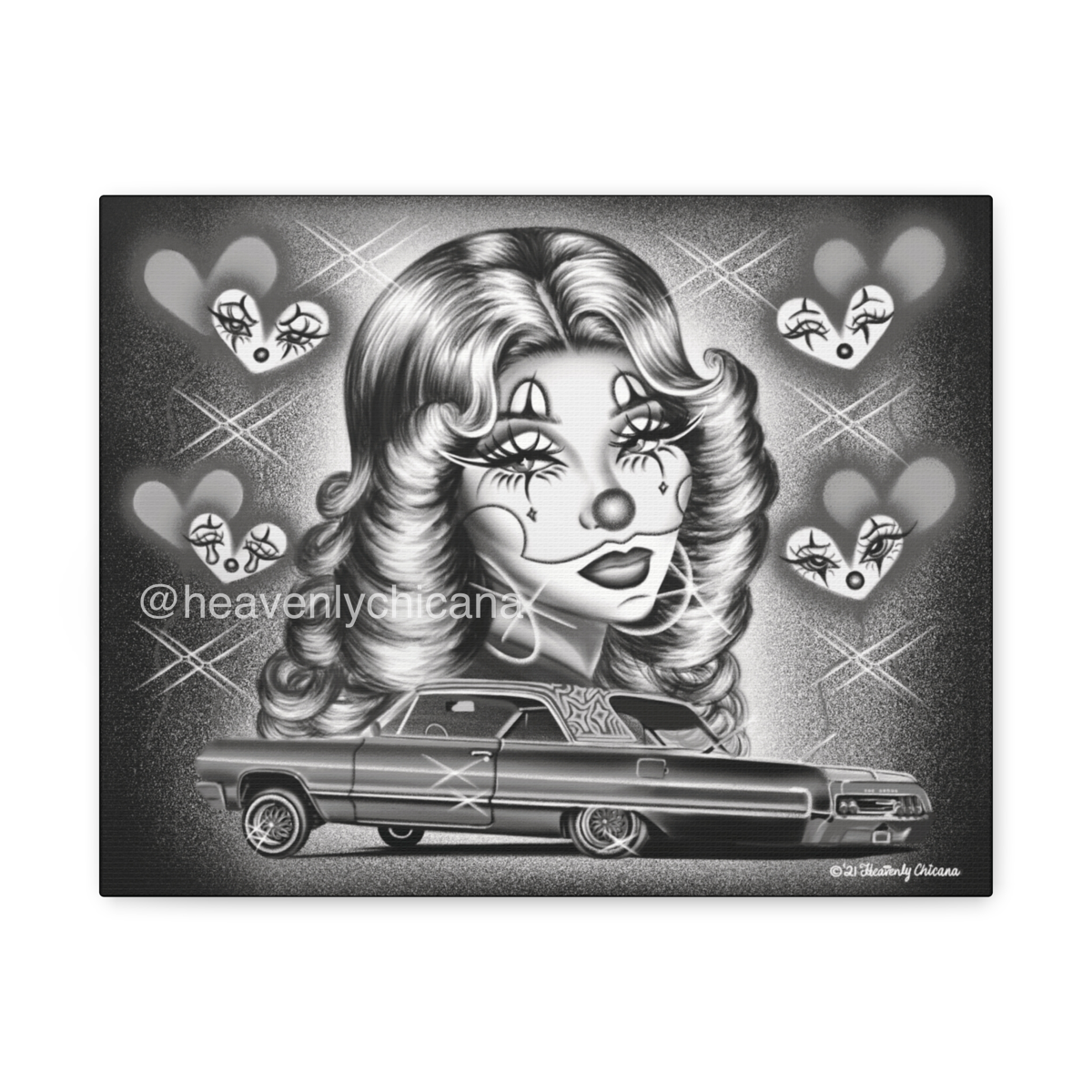 "Lovely Eyes" Canvas Print (B/W)