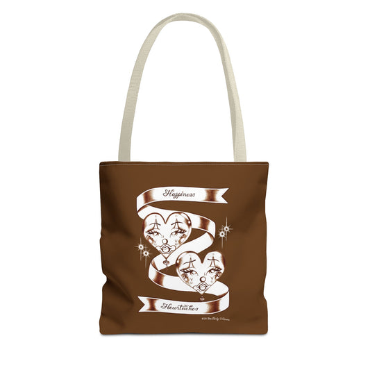 "Happiness & Heartaches" Tote Bag (BROWN)