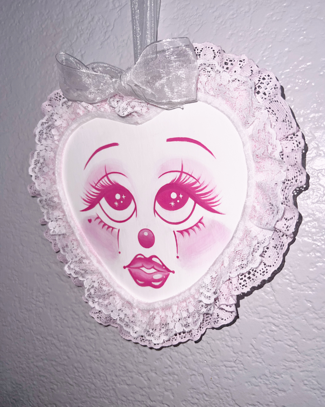 "Lacey Pink Heart" Plaque
