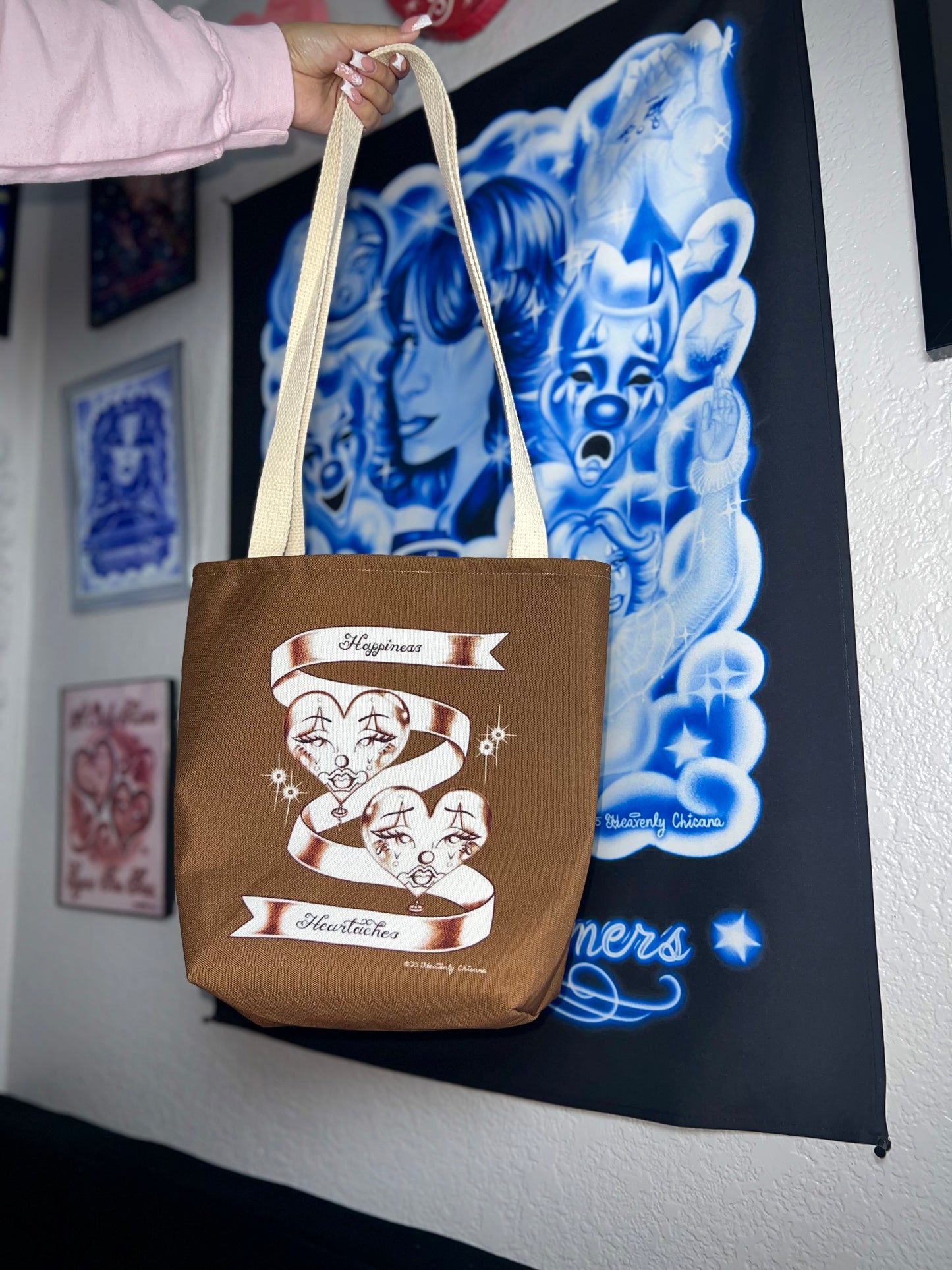 "Happiness & Heartaches" Tote Bag (BROWN)