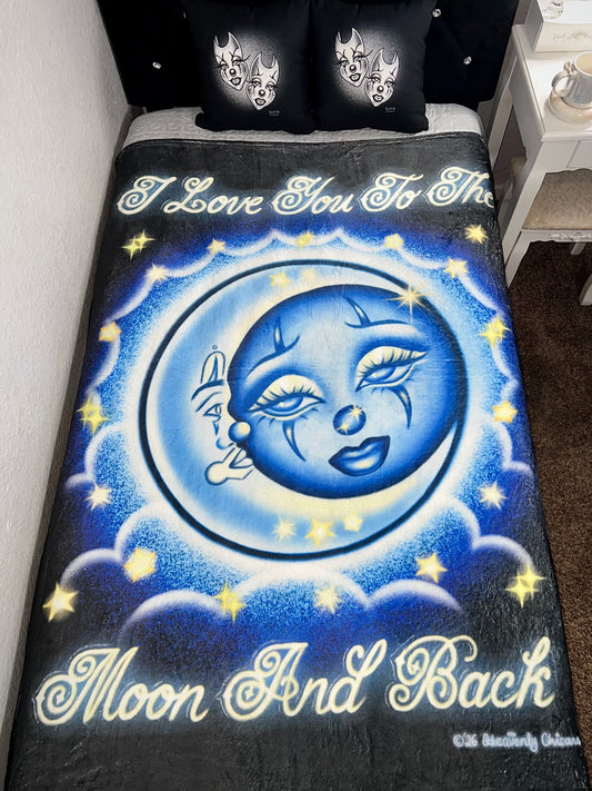 "I Love You To The Moon and Back" Throw Blanket